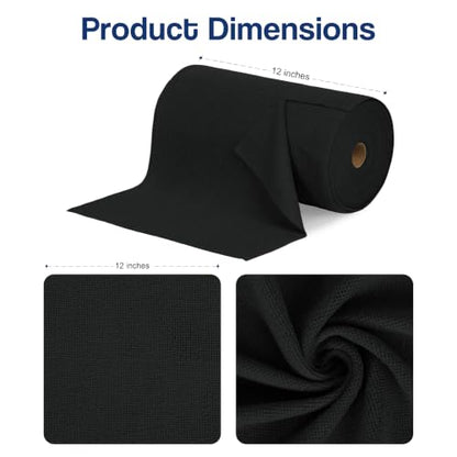 Microfiber Cleaning Cloth Roll (75 Count (Pack of 1) / Black)
