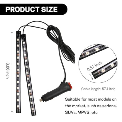 Car LED Strip Light (24 LED,Cigarette Lighter / pink purple)