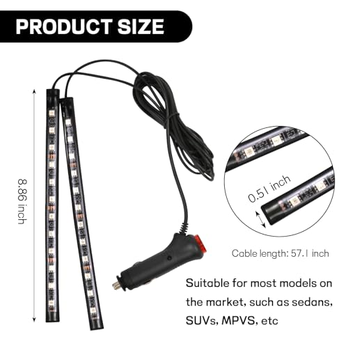 Car LED Strip Light (24 LED,Cigarette Lighter / red)