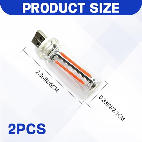 2PCS Car USB Lights (Red)