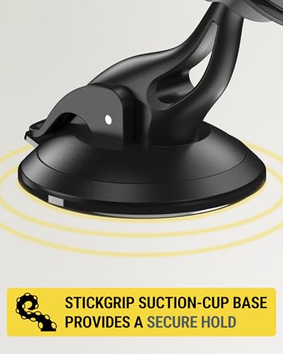MagicMount™ SMSWD Magnetic Phone Holder for Car Dashboard (Window / Dash Suction / 1 Pack / Black)