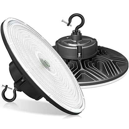 150W UFO-LED-High-Bay-Light, UL Listed 5000K Daylight 21000LM, 0-10V Dimmable LED High Bay Lights, IP65 Waterproof Commercial Bay Lighting Fixture AC100-277V for Warehouse(1 Pack) (150W)