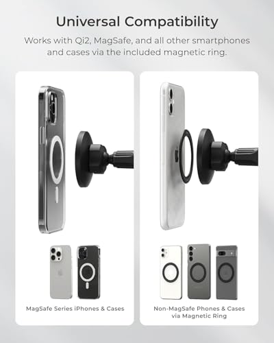 iTap 3 Magnetic Air Vent Car Mount Phone Holder with Magnetic Ring Adapter. Compatible with iPhone (Air Vent Mount)