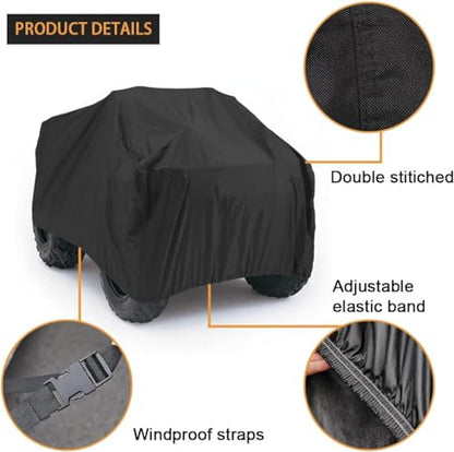 ATV Cover Waterproof Heavy Duty All Weather (XXXL- ( 100 x 43 x 48 Inch) / Black)