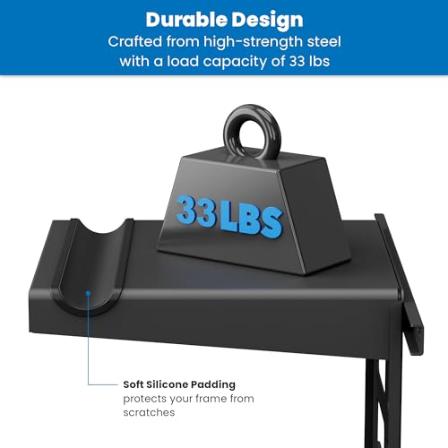 Bike Wall Mount Rack with Shelf and Hooks (Black)