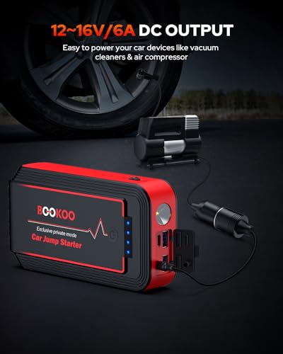 H9 4500A 12V Jump Starter for Car Boat Lawnmower (Black with DC)