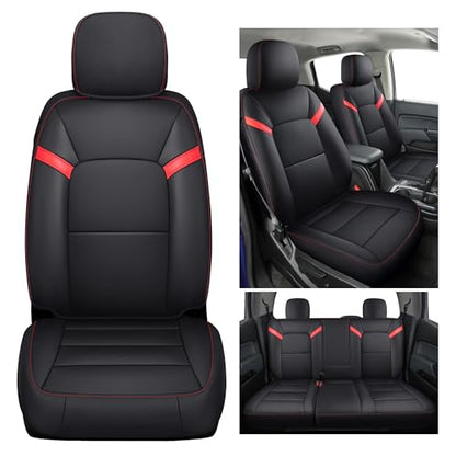 Chevy Colorado Seat Covers ((2023-2025) Full Set / Black&Red)