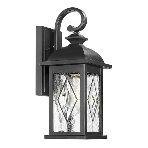 Outdoor Wall Light Fixture (Matte Black, Lozenge Pattern / 15", Single Unit)