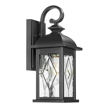 Outdoor Wall Light Fixture (Matte Black, Lozenge Pattern / 15", Single Unit)