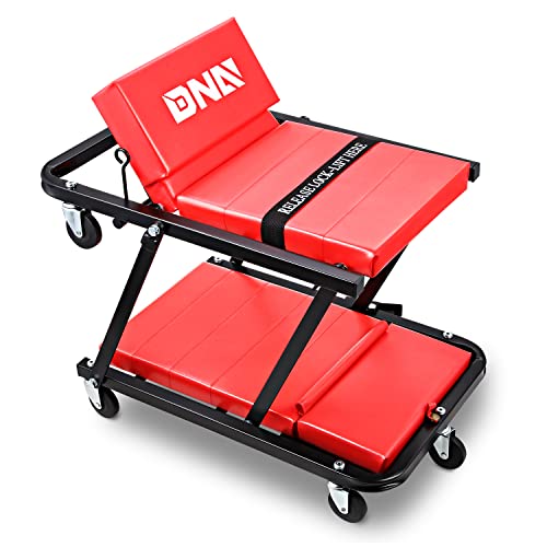 TOOLS 00192 48" 2 IN 1 Folding Rolling Garage Shop Creeper Roller Seat (Red / 48 Inches)