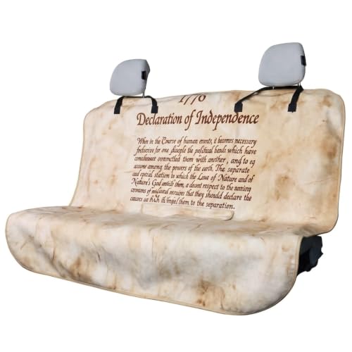 Back Seat Cover for Car Trucks Van SUV (Rear Bench Seat Towel / Declaration of Independence)