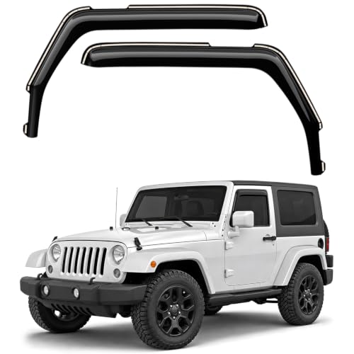 Window Deflectors Smoke Tinted in (For Wrangler JK 07-18)
