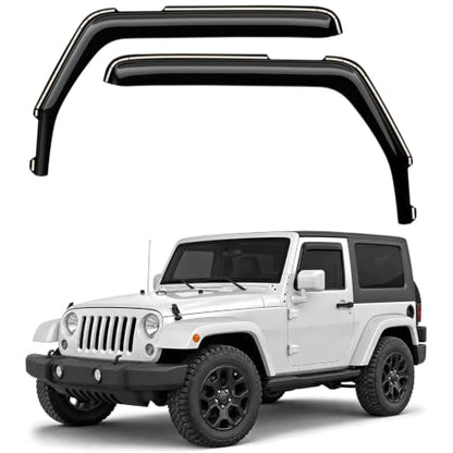 Window Deflectors Smoke Tinted in (For Wrangler JK 07-18)