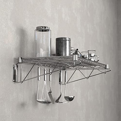 18" x 36" Chrome Wire Wall Mount Shelf (Chrome / 18" x 36")