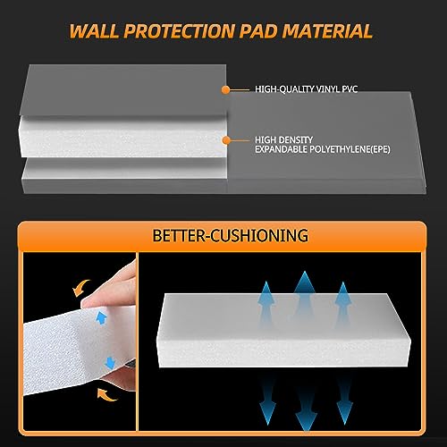 2 Pack Sport Wall Pads 2” Thick Foam Protection Padding Basketball Gym Garage Protectors (60" x 20" x 2" / 2 PACK / LIGHT GREY)