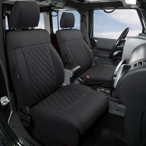 Wrangler JK Seat Covers Custom Fit for Jeep Wrangler (Black / 08-10 JK 4 Door Full Set)