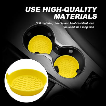 4 Pack Universal Cup Holder Coasters (Yellow)