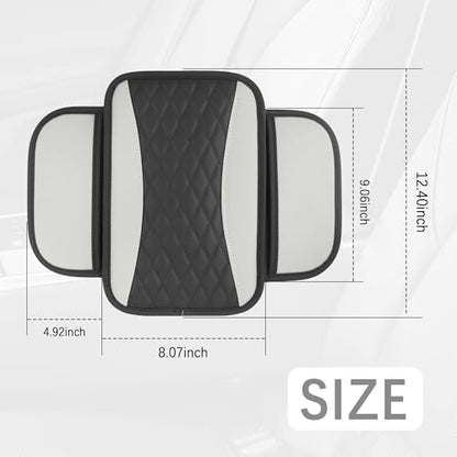 Patchwork Leather Center Console Covers for Cars (Gray)