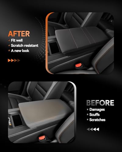 for Honda Prologue 2024 2025 2026 Center Console Cover Armrest Box Cover for Prologue (Honda Prologue Thickened Black Leather)