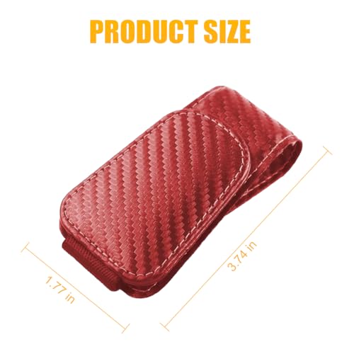 2PCS Sunglasses Holders for Car Sun Visor (2 Pack / Red/Carbon Fiber)
