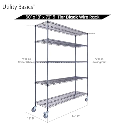 NSF Commercial 5 (60"18"x72" 5-Tier / Black)