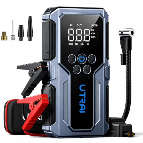 6000A Portable Jump Starter with Air Compressor for 12V Vehicles (Light Green)