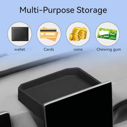 Dashboard Storage Box for Toyota RAV4 2026 Center Console Organizer Box Behind Screen Organizer Tray Silicone Interior Accessories (26RAV4 D-BOX US)