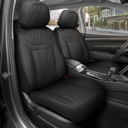 Curated Blackstone Napa Leather Seat Covers for Cars & SUVs (Black (Blackstone) / Front Seats)