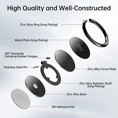 Adhesive Phone Ring Holder (Black / 1 Pack)