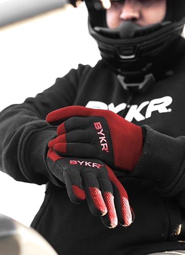 All Weather Motorcycle Gloves for Men & Women (Red / Small)