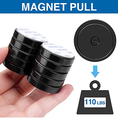 Magnets 110 LBS Heavy Duty Neodymium Strong Magnet 10 Pack (Black / 1.26in)
