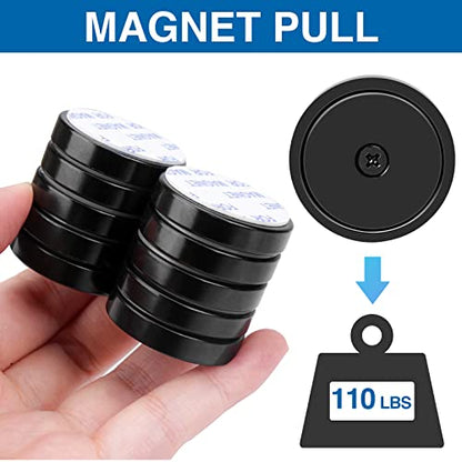 Magnets 110 LBS Heavy Duty Neodymium Strong Magnet 10 Pack (Black / 1.26in)