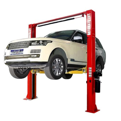 10 000 lbs Two Post Clear Floor Car Lift Asymmetric Two (Red)