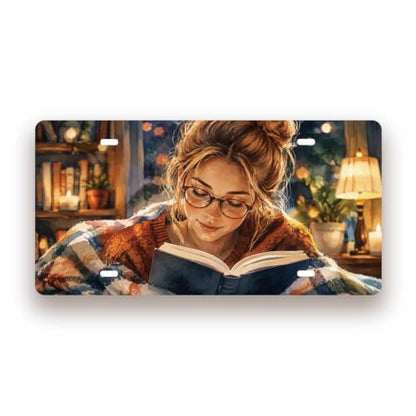 LATE NIGHT BOOK CLUB COZY READING SPACE Metal Tin Sign License Plate Bar Cafe Garage Cave Home Room Wall Bathroom Farmhouse Garden Porch Patio Decor (LATE NIGHT BOOK CLUB COZY READING LICENSE PLATE)