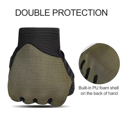 Breathable Mesh Motorcycle Gloves for Men (Khaki / XX-Large (Palm Circumference: 9.65-10.24 inches))
