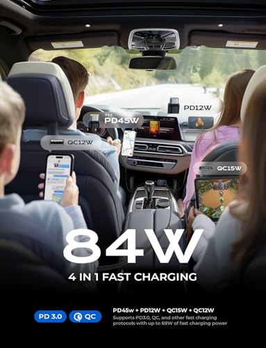 Retractable Car Charger (Grey-Dual C / 31.5 Inch)