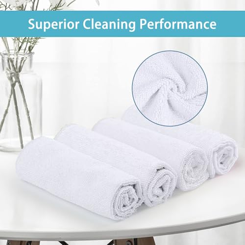 100PK Microfiber Cleaning Cloth (White)