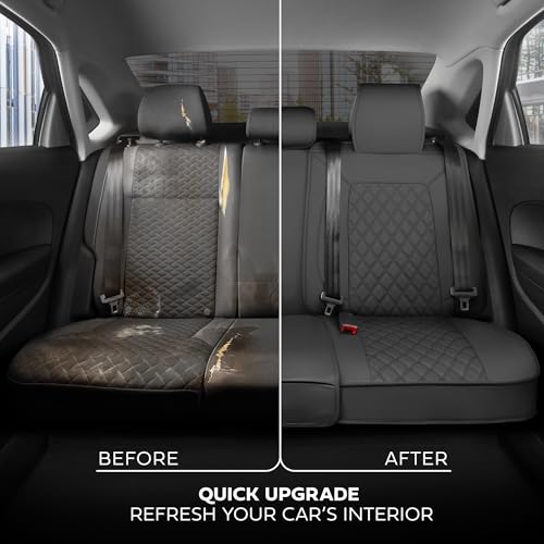 Curated Ashen Napa Leather Seat Covers for Cars & SUVs (Gray (Ashen) – Set / Full Set)