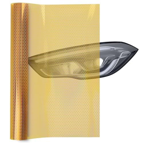 Car Light Tint Film (Inferno Orange Honeycomb / 12in x 60in)