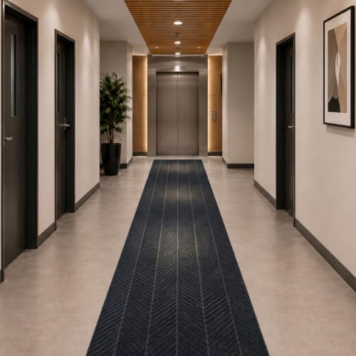 3x32 Commercial Floor Mat Heavy Duty High Traffic Utility Carpet (Black Tyre / 2'7" x 32' (Runner))