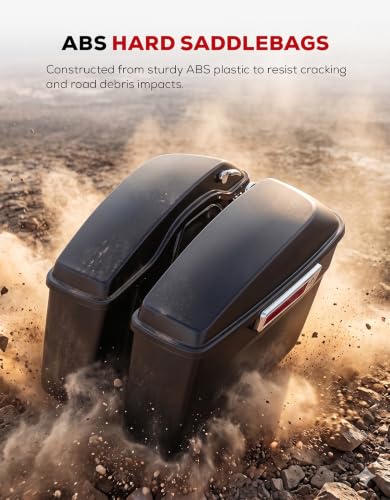 Motorcycle Saddlebags Hard Saddle Bags For Harley Touring 2014 (Standard-Matte Black)