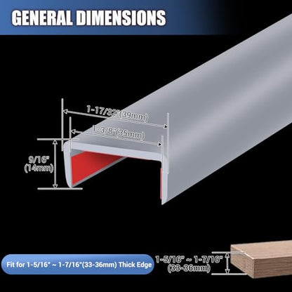Rubber Edge Trim (Fit 1-3/8" - L20' / Grey)