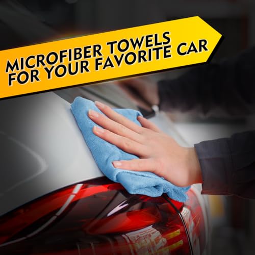 Blue Microfiber Cleaning Cloth 50 Pack (Blue / 12.5 x 12.5 Inch)