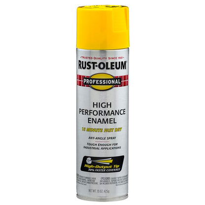 Professional High Performance Gloss Safety Yellow Spray Paint (Gloss Safety Yellow / 15 Ounce (Pack of 6))