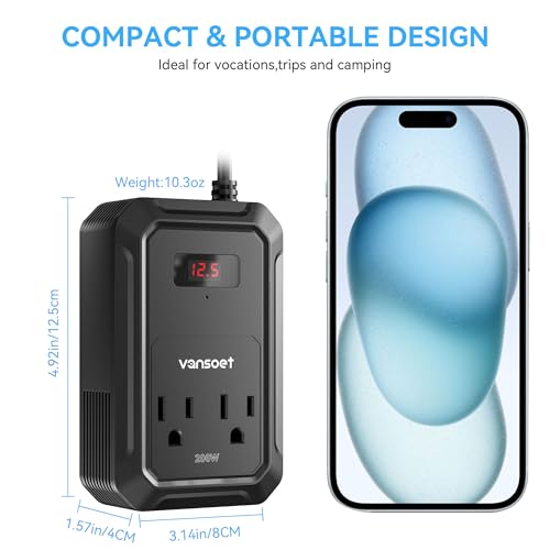 200W Car Power Inverter (Black)