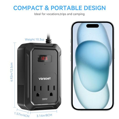 200W Car Power Inverter (Black)