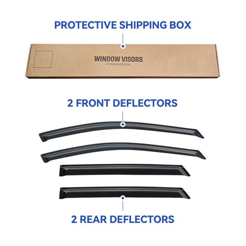Window Visors Rain Guards for 2013 (2013-2018 Hyundai Santa Fe)