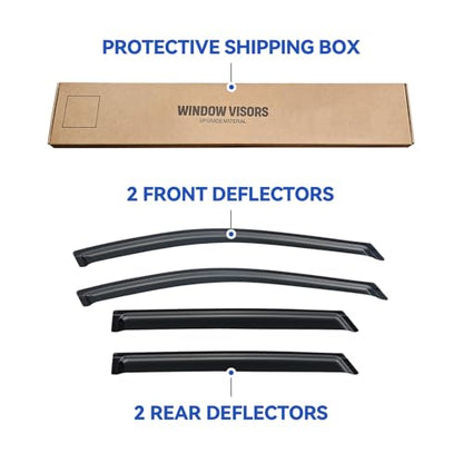 Window Visors Rain Guards for 2013 (2013-2018 Hyundai Santa Fe)