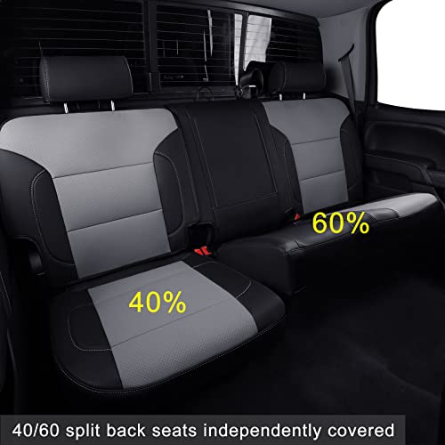 Custom Fit Seat Covers for 2014 (B ( 2014-2018 Crew Cab) / Black & Gray)