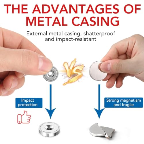 Round Strong Magnets with Screws (65 lbs)